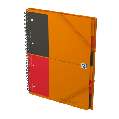 OXFORD International Organiserbook - A4+ - Polypropylene Cover - Twin-wire - Narrow Ruled - 160 Pages - SCRIBZEE Compatible - Orange - 100100462_1300_1686171107
