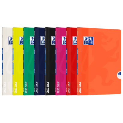 OXFORD OPENFLEX NOTEBOOK - A4 - Polypro cover - Stapled - Seyès squares - 96 pages - Assorted colours - 100102627_1200_1709027938