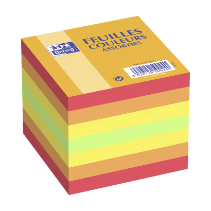 Oxford Bloc Cube Penses-Bêtes - 9x9 cm - Sous film - Repositionnables - Uni -  680 Feuilles - Multicolores - 100103312_1300_1686194897