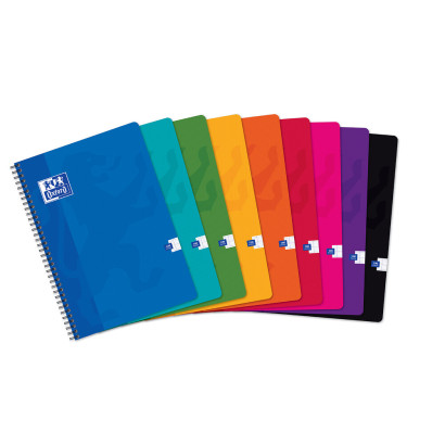 OXFORD CLASSIC NOTEBOOK - A4 - Soft card cover - Twin-wire - Seyès Squares - 100 pages - Assorted colours - 100103584_1200_1709025029
