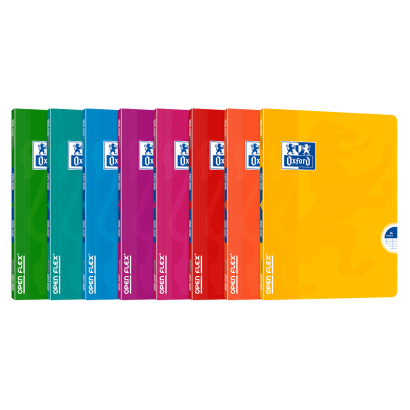 OXFORD OPENFLEX NOTEBOOK - 17x22cm - Polypro cover - Stapled - Seyès squares - 96 pages - Assorted colours - 100105021_1200_1710518551