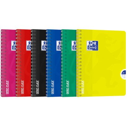 OXFORD OPENFLEX NOTEBOOK -  17x22cm - Polypro cover - Twin-wire - Seyès squares - 100 pages - Assorted colours - 400007628_1200_1710518560