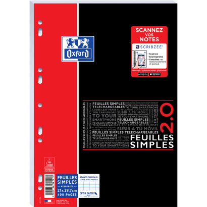 OXFORD STUDENTS LOOSE LEAVES - A4 - Plastic film - Seyès Squares - 400 pages - Punched - SCRIBZEE® compatible - 400051586_1100_1709205286