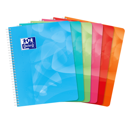 OXFORD POLYPRO LAGOON NOTEBOOK - 17x22cm - Polypro cover - Twin-wire - Seyès Squares - 100 pages - SCRIBZEE ® Compatible - Assorted colours - 400080636_1200_1709025909