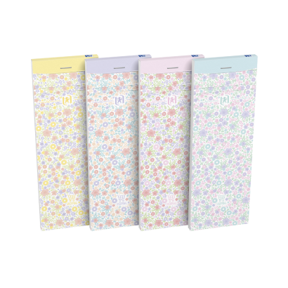 OXFORD Floral Shopping Notepad - 7,4x21cm - Soft Card Cover - Stapled - Ruled - 160 Pages - Assorted Colours - 400111054_1400_1709630369