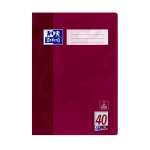 Oxford Schulheft - A4 - Lineatur 40 (kariert 5 mm mit Rahmen) - 16 Blatt -  OPTIK PAPER® - geheftet - Pflaume - 100050320_1100_1686094178