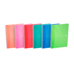 OXFORD Office My Colours Notebook - A4 -polypropenomslag – dubbel spiral - 5 mm rutor - 180 sidor – SCRIBZEE®-kompatibel – blandade färger - 100101864_1400_1709630222