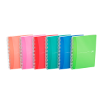 OXFORD Office My Colours Notebook - A5 – Omslag af polypropylen – Dobbeltspiral – Kvadreret 5x5 mm – 180 sider – SCRIBZEE®-kompatibel – Assorterede farver - 100102483_1400_1709630221