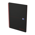 Oxford Black n' Red Spiralbuch - A4 - 5 mm kariert - 70 Blatt- Doppelspirale - Hardcover - SCRIBZEE® kompatibel - Schwarz - 400047609_1300_1686191244