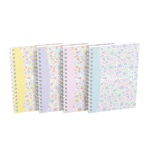OXFORD Floral Notebook - A6 - Soft Card Cover - Twin-wire - 5mm Squares - 100 Pages - Assorted Colours - 400094826_1400_1709630354
