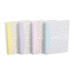 OXFORD Floral Notebook - A5+ – hårt omslag- dubbelspiral – 5mm-rutor – 120 sidor – SCRIBZEE ®- kompatibel – blandade färger - 400094951_1400_1709630358