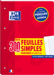 OXFORD FEUILLES SIMPLES DETACHABLES - A4 - couverture carte - Petits carreaux 5x5mm avec marge - 300 pages perforées - 400114567_1100_1686090593