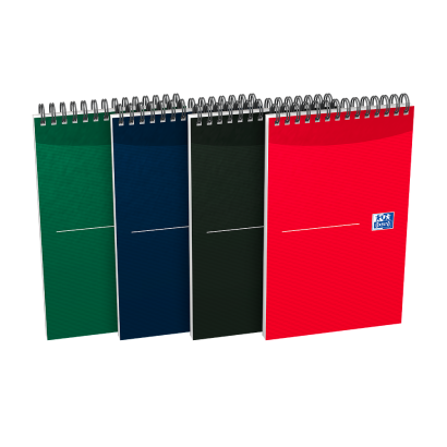 OXFORD Office Essentials Reporter's Notepad - 12,5 x 20cm - Soft Card Cover - Twin-wire - Wide Ruled - 140 Pages - Assorted Colours - 100080497_1400_1709630270