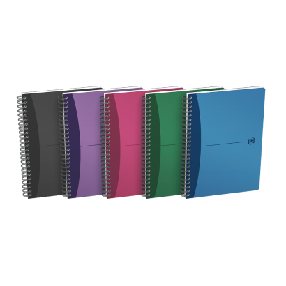 OXFORD Office Urban Mix Notebook - A5 –polypropenomslag – dubbelspiral – 5 mm rutor –100 sidor – SCRIBZEE®-kompatibel – blandade färger - 100100415_1400_1709630287