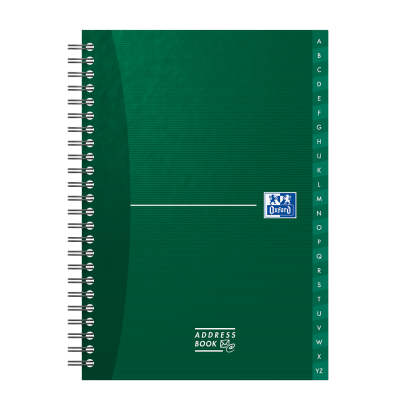OXFORD Essentials Repertoire téléphonique - A5 - Couverture rigide -  Reliure intégrale - Réglure spécifique - 144 pages - Coloris Assortis