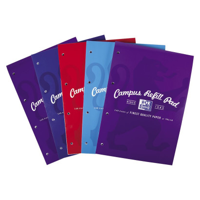 Oxford Campus A4 Headbound Refill Pad Ruled with Margin 140 Pages Assorted -  - 400013925_1200_1677146256