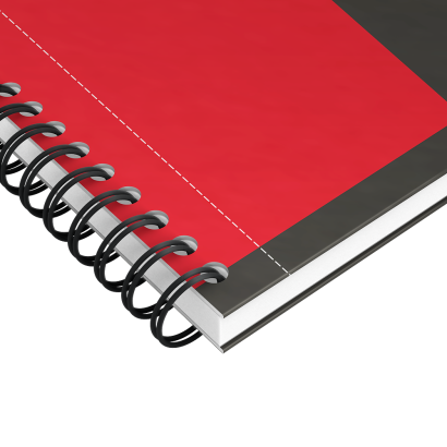 Oxford Black n' Red Cahier à spirale avec couverture rigide Format