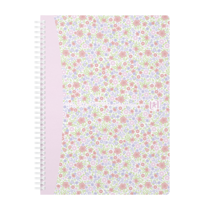 OXFORD Cahier Spiralé Floral - A6 - Couverture souple - Reliure intégrale -  Petits carreaux 5x5 - 100 pages - Décors assortis