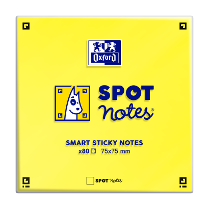 OXFORD Spot Notes - 7,5x7,5cm - Enkel - 80 ark/block - SCRIBZEE®-kompatibel - Gul - Förpackning med 6 st block - 400096929_1100_1686126548