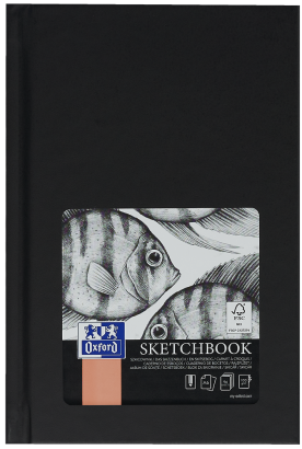 OXFORD Carnet de dessin - A4 - 96 feuilles - 100g - Couverture rigide en  noir