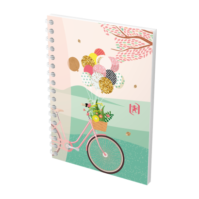 OXFORD Cahier Spiralé Floral - A6 - Couverture souple - Reliure intégrale -  Petits carreaux 5x5 - 100 pages - Décors assortis