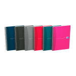 OXFORD Office Essentials Notebook - A5 - Soft Card Cover - Twin-wire - Seyès - 100 Pages - SCRIBZEE Compatible - Assorted Colours - 100105216_1400_1709630173