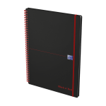 OXFORD Black n' Red Notebook - A4 - Polypropylene Cover - Twin-wire - 5mm Squares - 140 Pages - SCRIBZEE Compatible - Black - 400047654_1300_1686109155