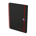 OXFORD Black n' Red Notebook - A5 - Polypropylene Cover - Twin-wire - 5mm Squares - 140 Pages - SCRIBZEE Compatible - Black - 400047656_1300_1686191325