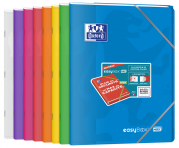 Cahier Oxford easybook 24x32cm petits carreaux 5mm margés 96 pages agrafées  couverture polypro coloris assortis sur